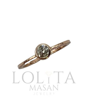 Gold ring with salt & pepper diamond 0.3ct