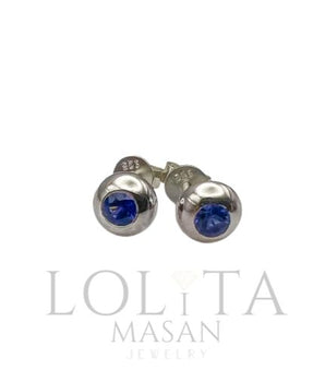 Sterling silver earrings with sapphires