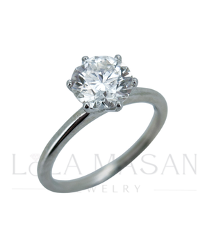 Pieejams uzreiz! Izmērs 17.8! 14K Baltā Zelta gredzens Lielais Ziediņš ar moisanītu