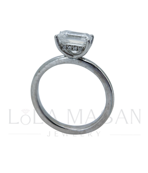 Pieejams uzreiz! Izmērs 16.5! 14K Baltā Zelta gredzens Taisnstūris ar moisanītiem