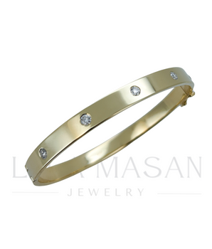 14K gold bracelet with moissanites, 6mm