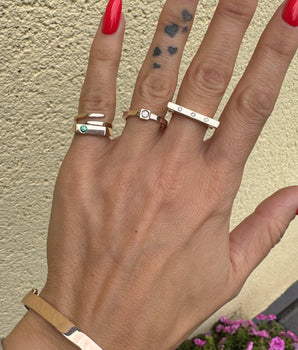 14k Zelta gredzens ar kvadrātkastīti