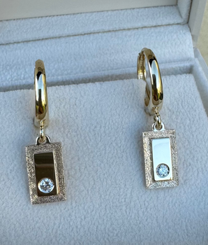 14K gold earrings with diamonds