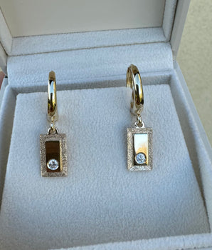 14K gold earrings with diamonds