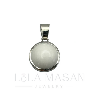 Sterling silver white agate pendant