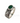 Oxidized Sterling Silver ring with an emerald 