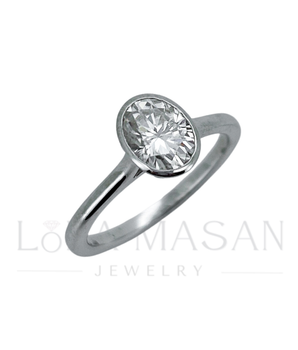Available immediately! Size 17.8! 14k Gold Ring Oval with a moissanite 