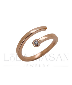 Available! Size 14.5/14.6! 14K Rose Gold Snake ring with 2mm lab-grown diamond