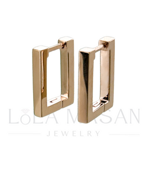 14k gold rectangle earrings