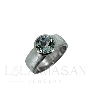 Pieejams uzreiz! Izmērs 17.6, Sudraba gredzens ar praziolītu, 8mm