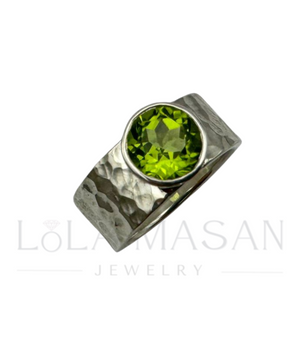 Silver ring with peridot