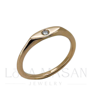 14K Zelta Gredzens ar vienu akmentiņu