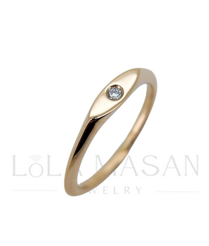 14K Zelta Gredzens ar vienu akmentiņu