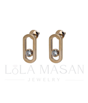 14k Gold earrings with 3.5mm moissanites
