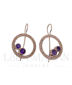 14K Gold earrings with amethyst
