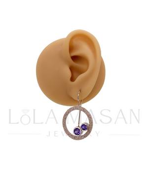 14K Gold earrings with amethyst