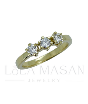 14K Gold Ring with 3 gemstones