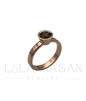 Gold ring with smoky quartz 0.75ct