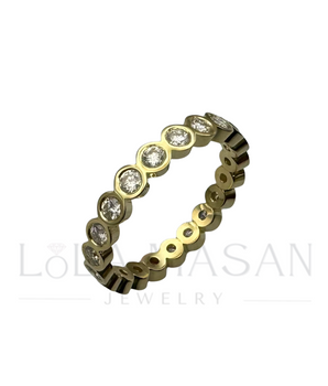 Size 17.85! 14K Yellow Gold Full Eternity ring 
