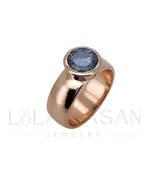 14K Zelta gredzens ar moisanītu 8mm,  2ct