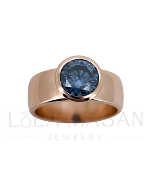 14K Zelta gredzens ar moisanītu 8mm,  2ct