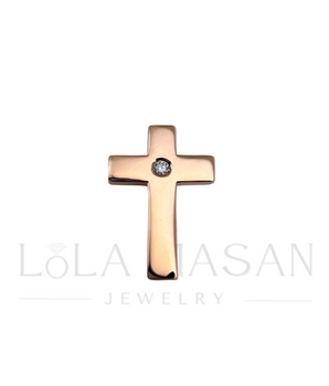 14K Gold Cross Pendant with moissanite (without necklace)