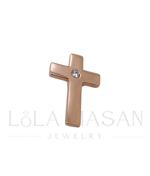 14K Gold Cross Pendant with moissanite (without necklace)