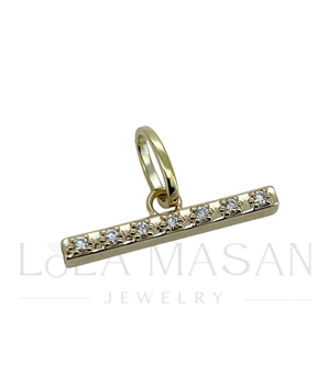 14K Zelta Stienīša Kulons ar 9 akmeņiem