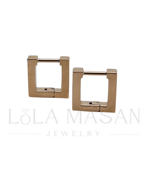 14k gold square earrings