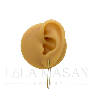 14K Zelta stienīšu auskari ar ķēdīti