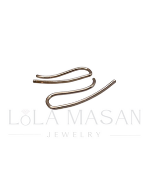 14k gold wire ear climber earrings 