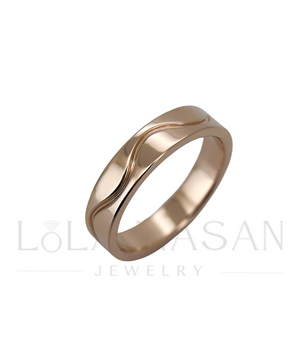 14K Gold wedding ring Wave