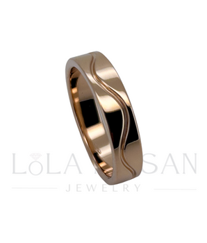 14K Gold wedding ring Wave
