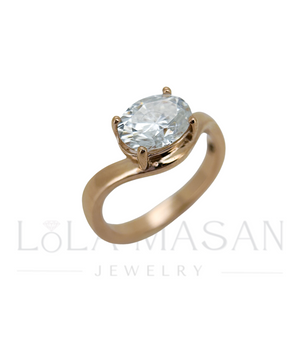 14k Gold Ring Wave with moissanite
