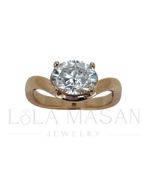 14k Gold Ring Wave with moissanite