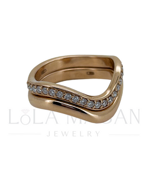 14K Gold Wave ring 