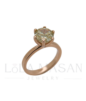 Available immediately! Size 16.35! 14K Rose gold ring with yellow moissanite, 8mm