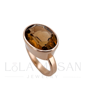 CUSTOM ORDER! 14K zelta gredzens ar lielu citrīnu