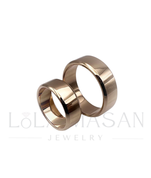 Gold wedding rings, 7mm width